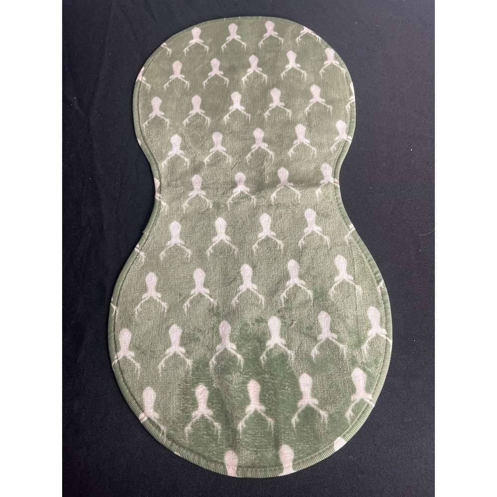 Sage Green Reindeer Antler Contoured Baby Burp Cloth Velour Terry Cloth